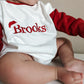 Custom Embroidered Christmas Colorblock Sweatshirt or Romper - Santa Hat