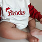 Custom Embroidered Christmas Colorblock Sweatshirt or Romper - Santa Hat