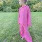 Pink Striped Lounge Set - Optional Custom Embroidery