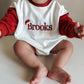 Custom Embroidered Christmas Colorblock Sweatshirt or Romper - Santa Hat