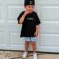 Custom Embroidered Black Oversized Tee or T-Shirt Romper - Neon Lettering