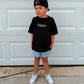 Custom Embroidered Black Oversized Tee or T-Shirt Romper - Neon Lettering