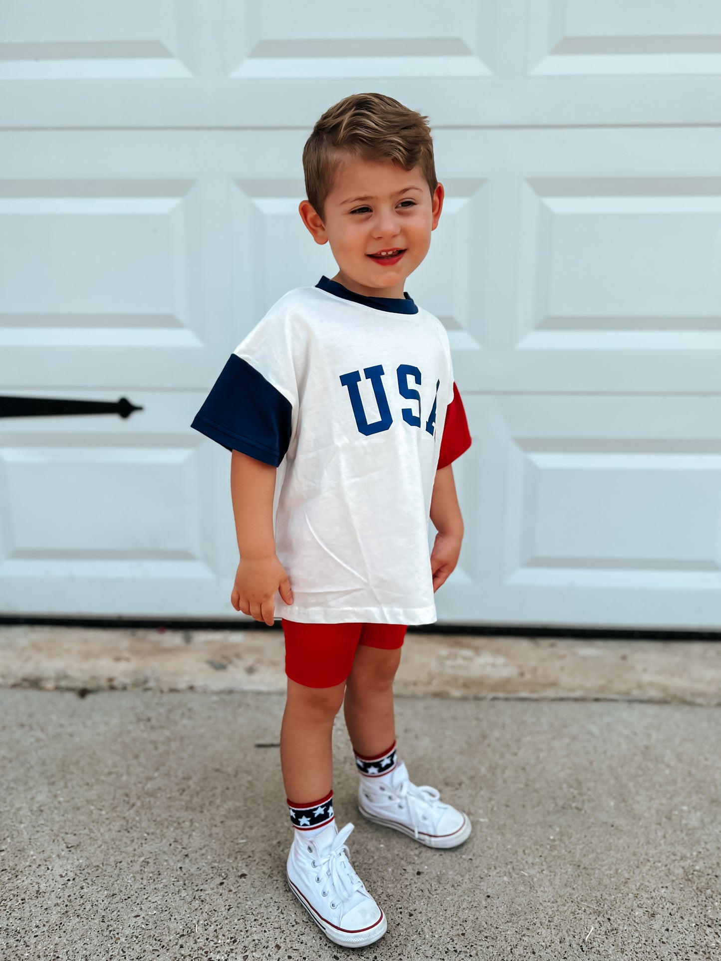 USA-Farbblock-T-Shirt