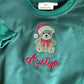 Custom Embroidered Christmas Teddy Bear Sweatshirt or Sweatshirt Romper
