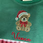 Custom Embroidered Christmas Teddy Bear Sweatshirt or Sweatshirt Romper