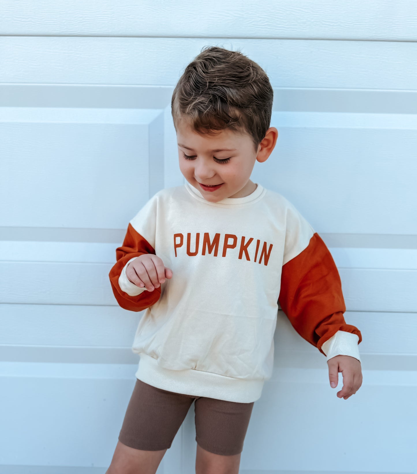 Colorblock ‘Pumpkin’ Crewneck Sweatshirt