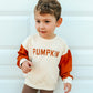 Sweatshirt mit Rundhalsausschnitt und „Kürbis“-Print in Farbblock-Optik