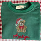 Custom Embroidered Christmas Teddy Bear Sweatshirt or Sweatshirt Romper