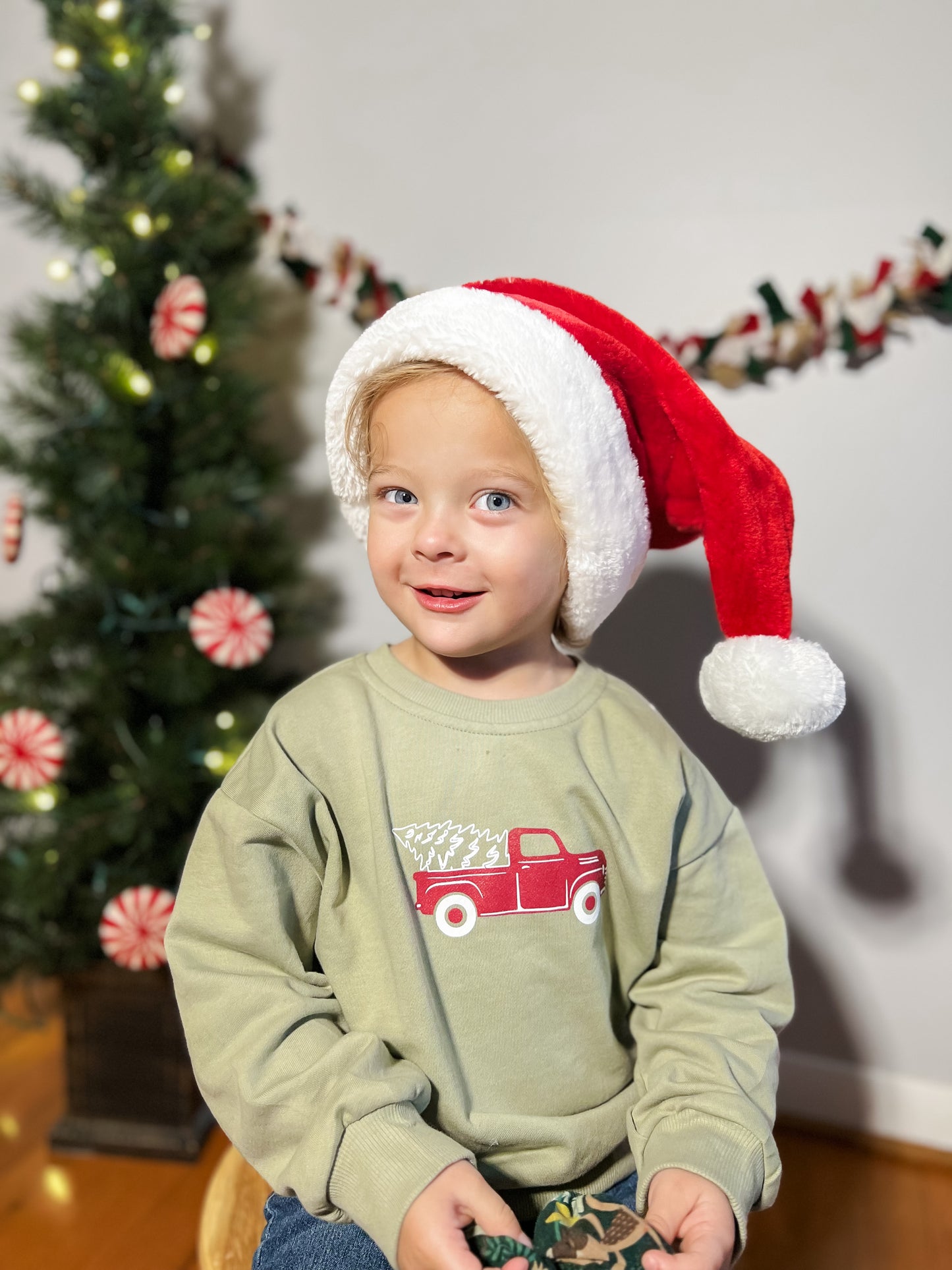 Sweatshirt mit Rundhalsausschnitt und Weihnachtsbaum-Truck