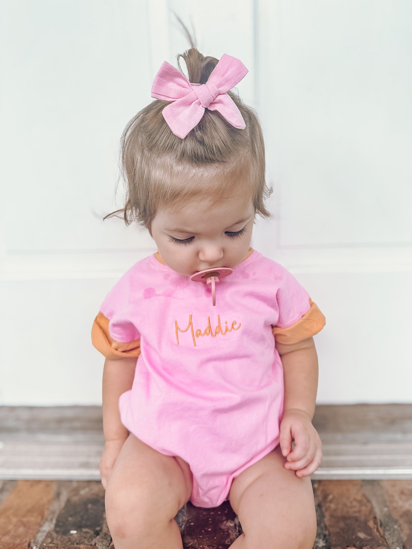 Custom Embroidered Colorblock T-Shirt Romper