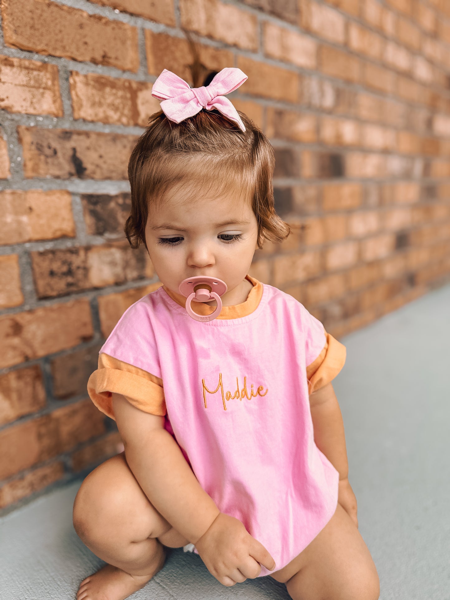 Custom Embroidered Colorblock T-Shirt Romper