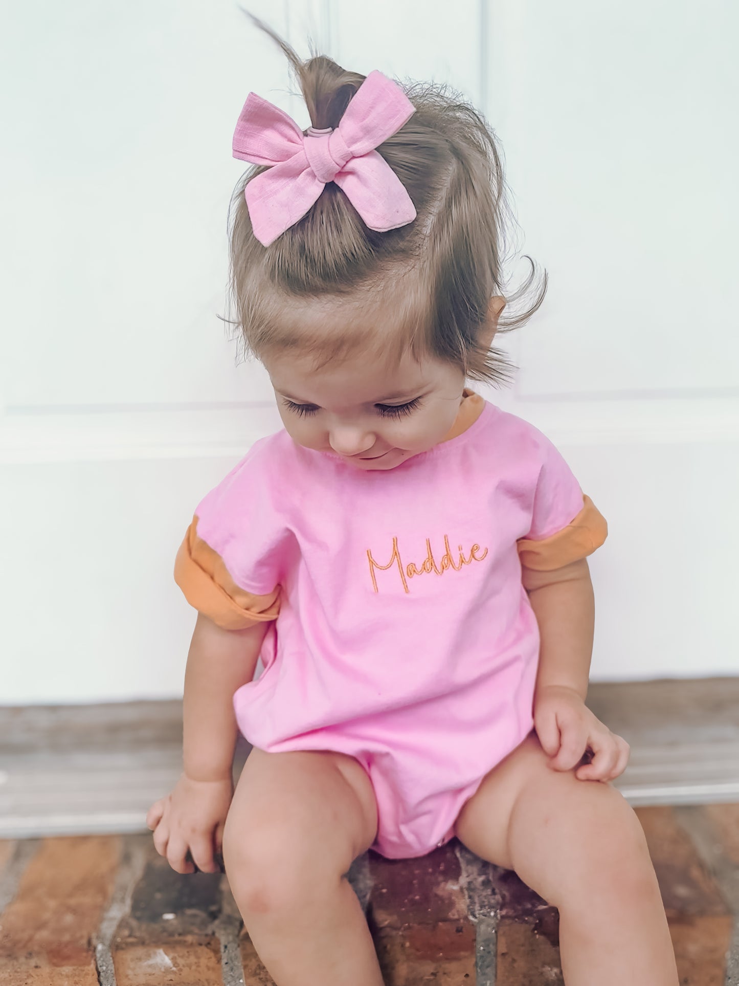 Custom Embroidered Colorblock T-Shirt Romper