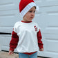 Benutzerdefiniertes besticktes Weihnachts-Colorblock-Sweatshirt oder Strampler
