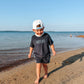 Custom Embroidered Organic Cotton Terry Shorts Set - Navy Varsity