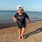 Custom Embroidered Organic Cotton Terry Shorts Set - Navy Varsity