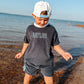 Custom Embroidered Organic Cotton Terry Shorts Set - Navy Varsity