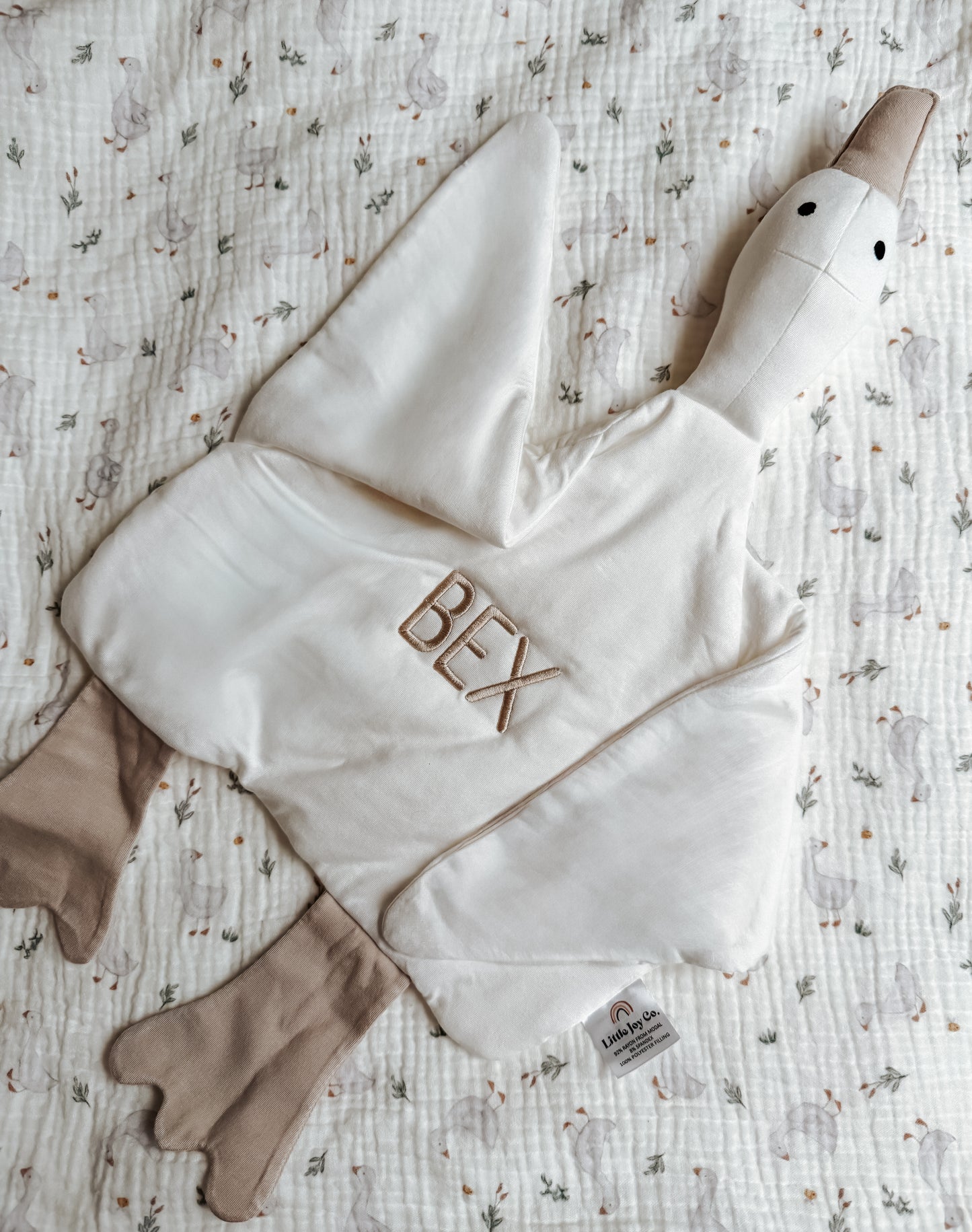 Custom Embroidered Modal Goose Lovey