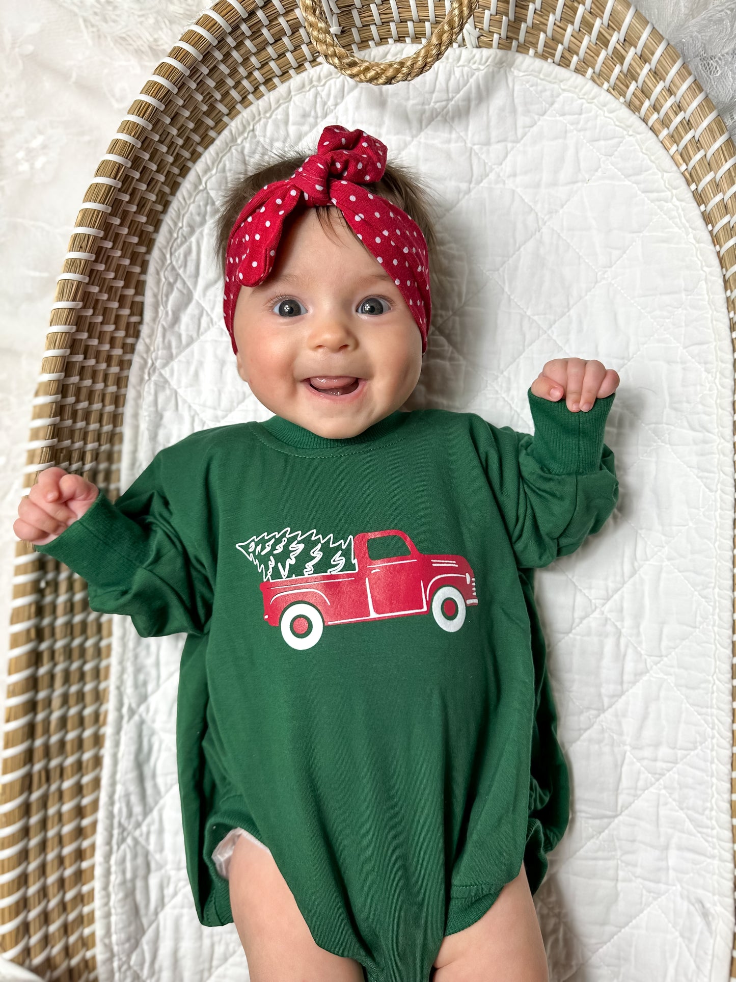 Weihnachtsbaum Truck Bambus Sweatshirt Strampler