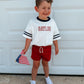Custom Embroidered 4th of July Oversized Tee - Varsity Stripe