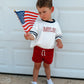 Custom Embroidered 4th of July Oversized Tee - Varsity Stripe