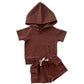Terry Cargo Shorts Set | Chocolate