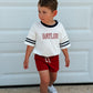 Custom Embroidered 4th of July Oversized Tee - Varsity Stripe