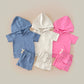 Terry Cargo Shorts Set | Pink