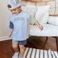 Custom Embroidery Colorblock Oversized Tee and Shorts Set