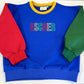 Custom Embroidered 90s Colorblock Crewneck Sweatshirt or Sweatshirt Romper