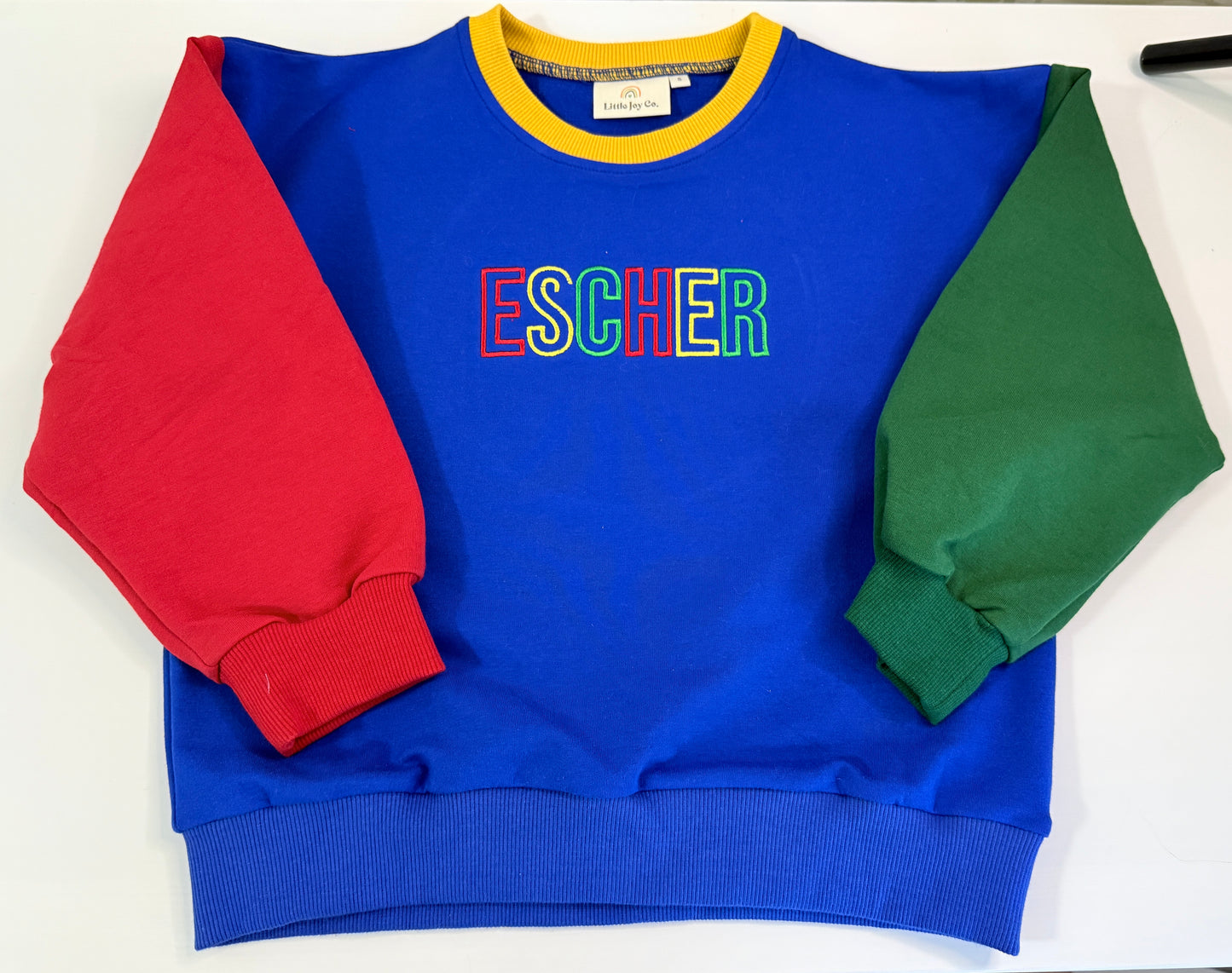 Custom Embroidered 90s Colorblock Crewneck Sweatshirt or Sweatshirt Romper