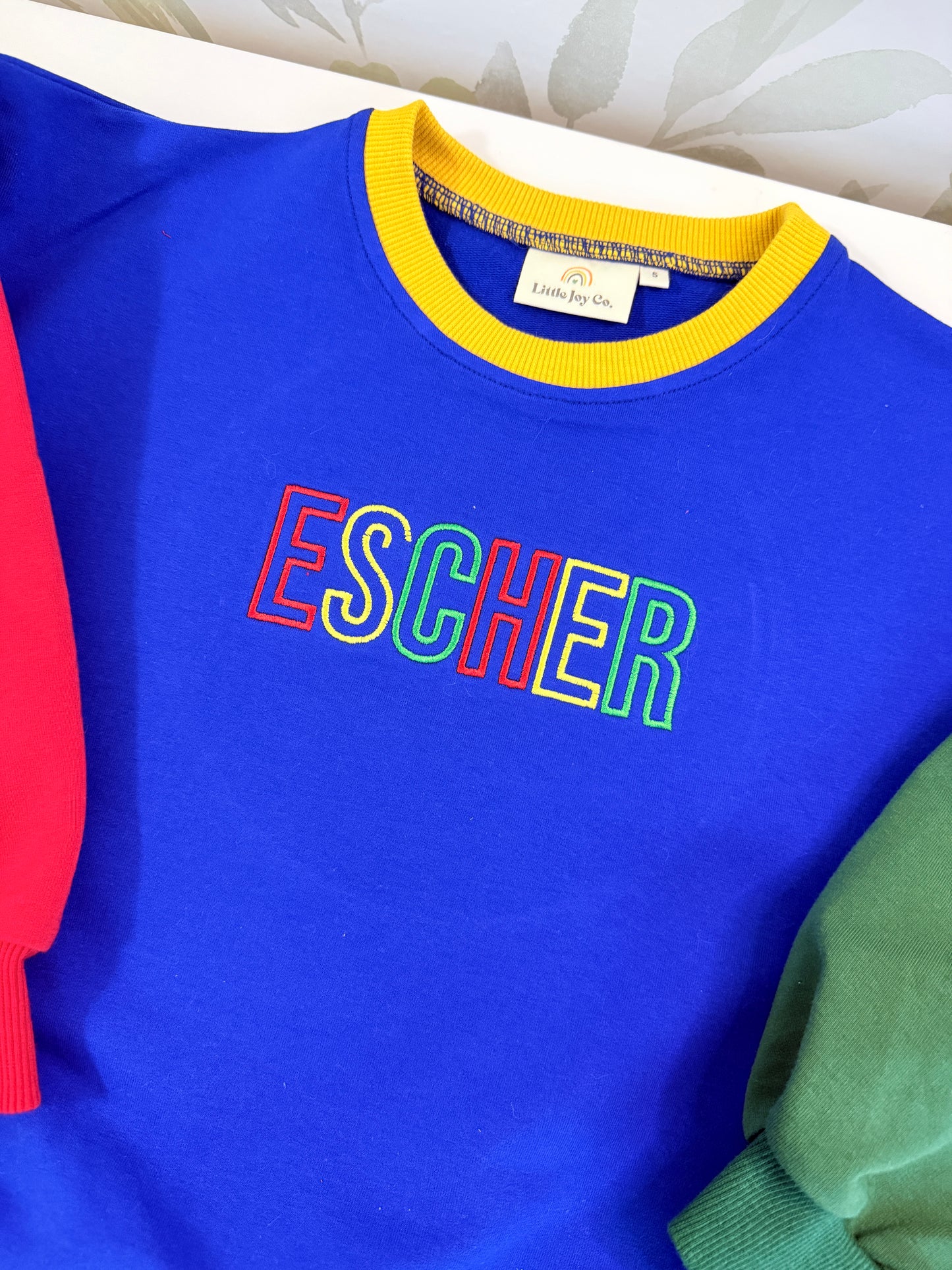 Custom Embroidered 90s Colorblock Crewneck Sweatshirt or Sweatshirt Romper