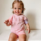 Custom Embroidered Colorblock Tee and Biker Shorts Set - Pink & Purple Set