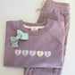 Custom Embroidered Valentine's Organic Cotton Jogger Set - Candy Hearts