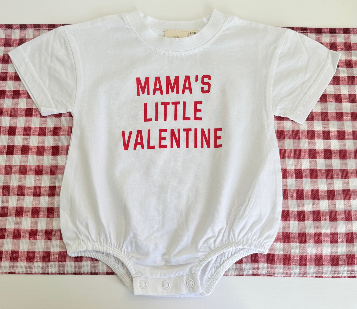 Mama's Little Valentine T-Shirt Romper - White or Gray