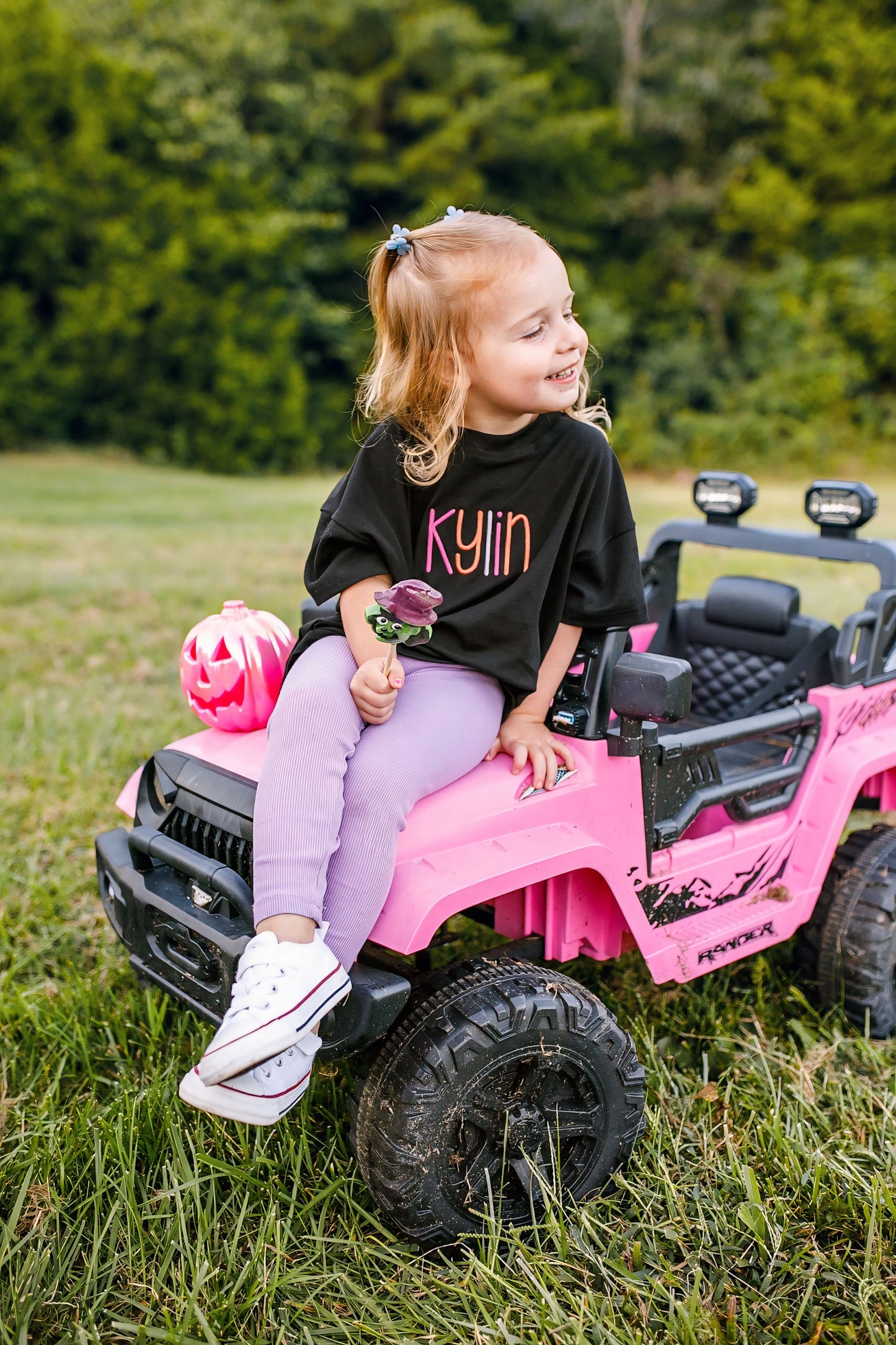 Custom Embroidered Black Halloween Tee, Sweatshirt or Bubble Romper