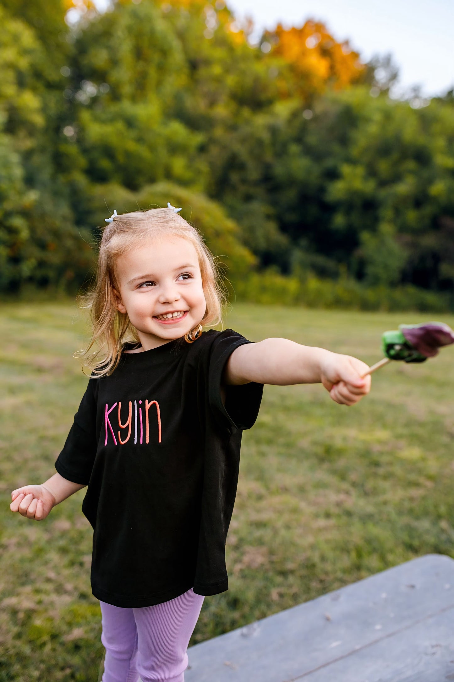 Custom Embroidered Black Halloween Tee, Sweatshirt or Bubble Romper