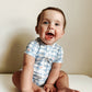 Stars Gingham Bamboo Shorty Romper