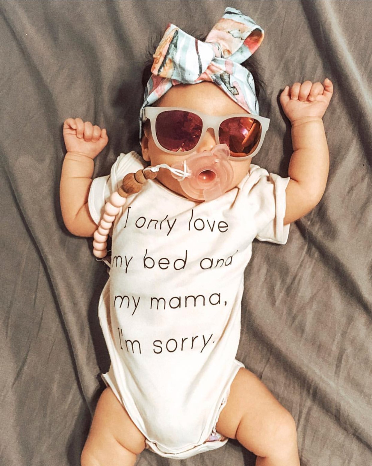 I Only Love My Bed & My Mama I'm Sorry Organic Baby Onesie®