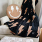 Black + Camel Bolt Cozy Blanket