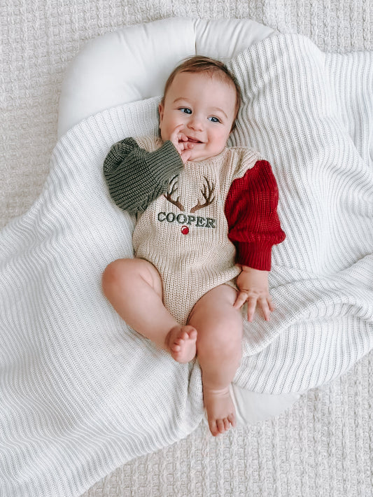 Grobstrickpullover mit weihnachtlichem Colorblock-Muster