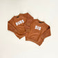 Sis Chenille Child Waffle Sleeve Crewneck - Faded Autumn