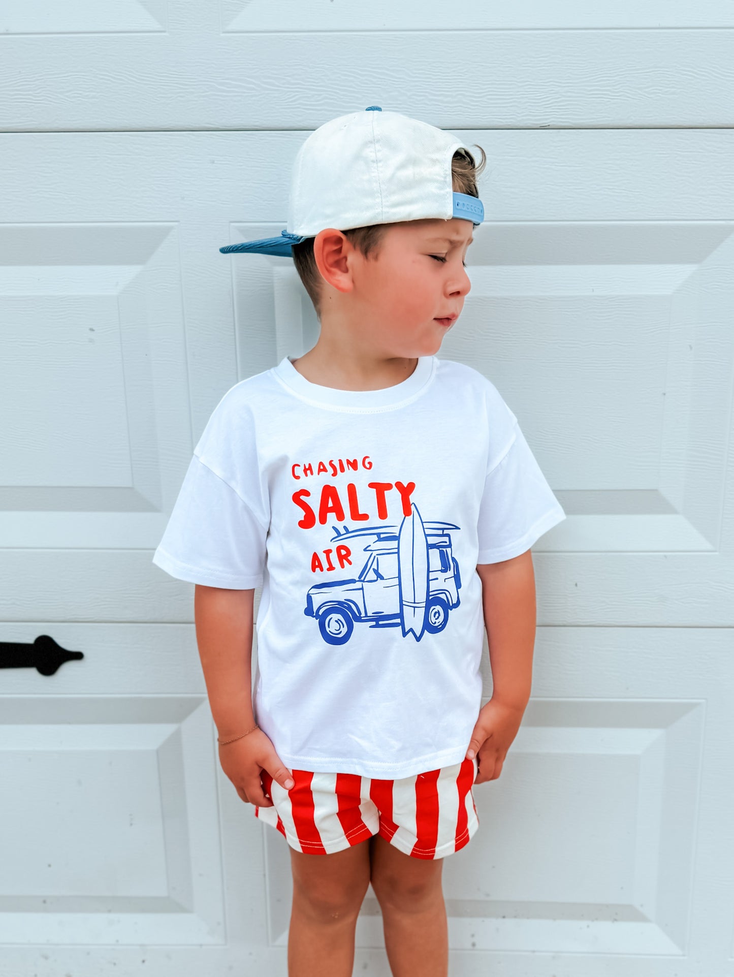 Chasing Salty Air Tee or T-Shirt Romper w/Optional Striped Shorts