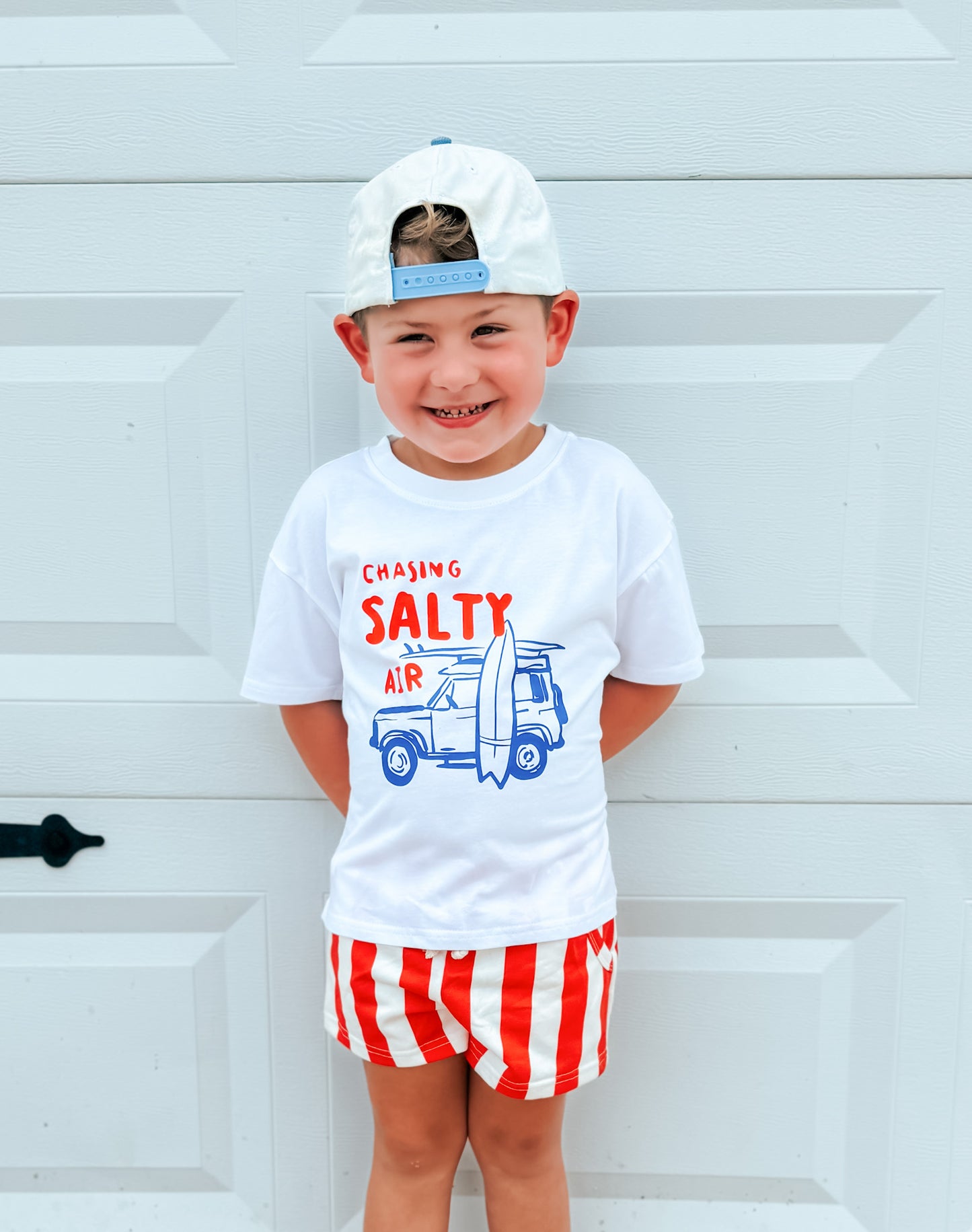 Chasing Salty Air Tee or T-Shirt Romper w/Optional Striped Shorts