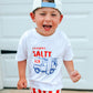 Chasing Salty Air Tee or T-Shirt Romper w/Optional Striped Shorts