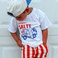 Chasing Salty Air Tee or T-Shirt Romper w/Optional Striped Shorts