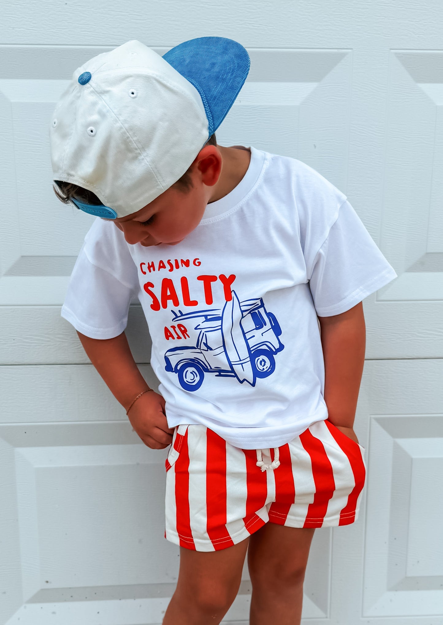 Chasing Salty Air Tee or T-Shirt Romper w/Optional Striped Shorts
