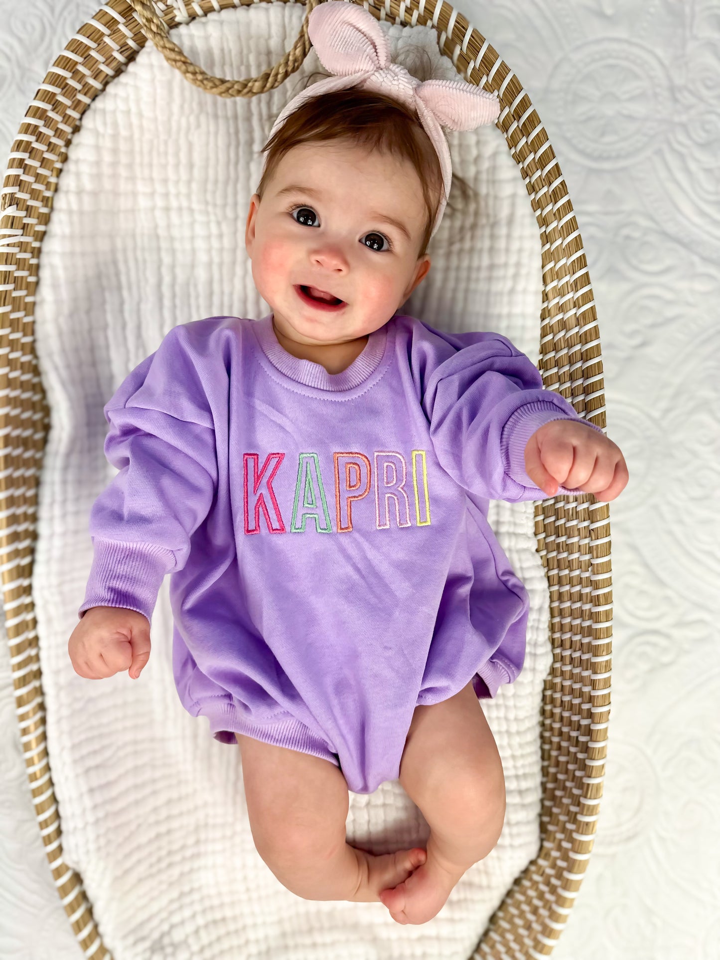 Custom Embroidered Sweatshirt Romper - more colors