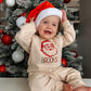 Custom Embroidered Christmas Organic Cotton Jogger Set - Vintage Santa