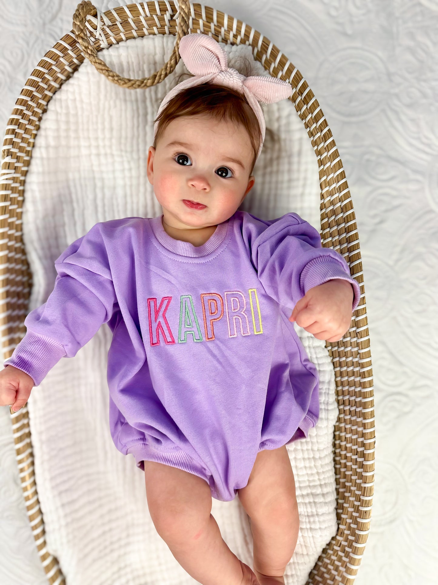 Custom Embroidered Sweatshirt Romper - more colors