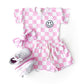 Checkered Shorts Set | Pink